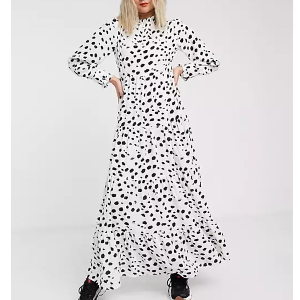 Verona High Neck Maxi Smock Dress